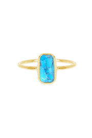 Turquoise Petite Rectangle Ring - GF