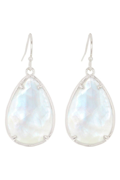Mother Of Pearl Quartz Drop Earrings - SF