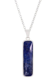 Lapis Rectangle Pendant Necklace - SF