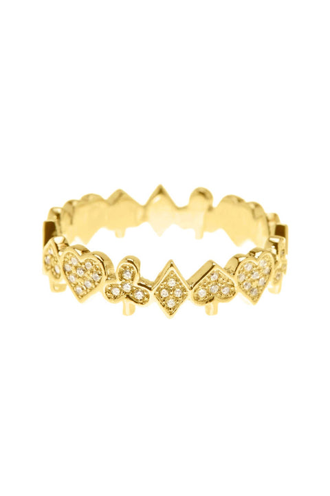 Queen Of Hearts CZ Band Ring - GF
