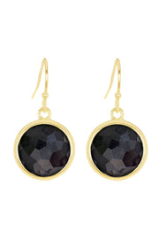 Hematite Fancy Cut Round Earrings - GF