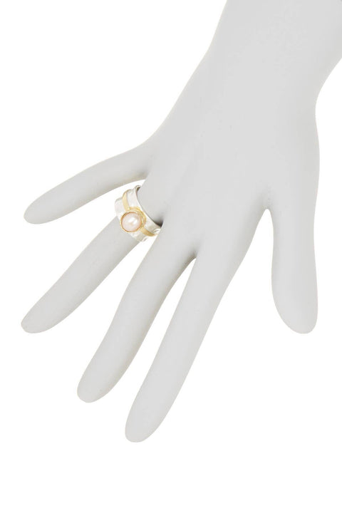 Statement Ring With Freshwater Pearl - SF