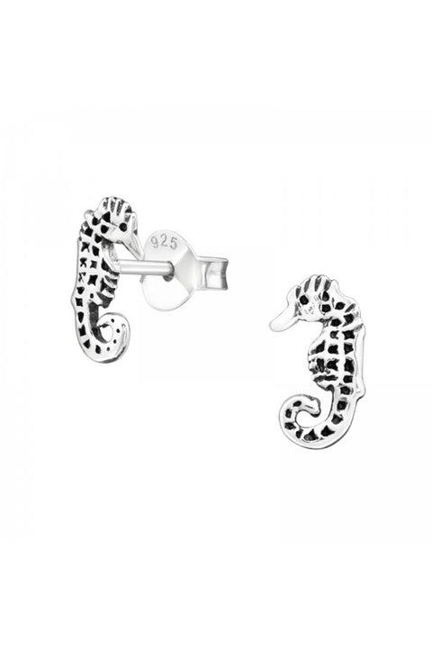 Sterling Silver Seahorse Ear Studs - SS