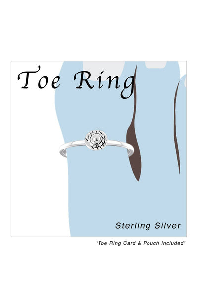 Sterling Silver Flower Toe Ring - SS