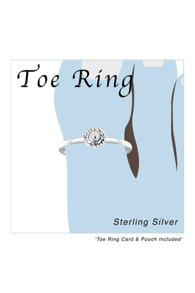 Sterling Silver Flower Toe Ring - SS