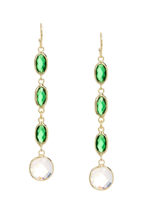 Emerald Crystal Chandelier Earrings - GF