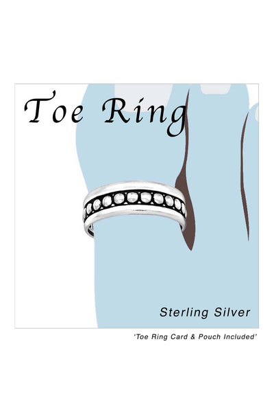 Sterling Silver Dots Adjustable Toe Ring - SS