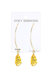 Lemon Crystal Wire Wrapped Threader Earrings - GF