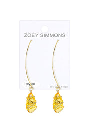 Lemon Crystal Wire Wrapped Threader Earrings - GF