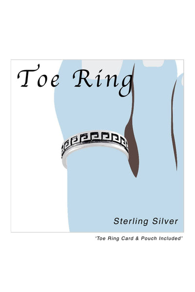 Sterling Silver Greek Key Toe Ring - SS