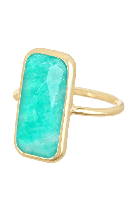 Amazonite Rectangle Ring - GF