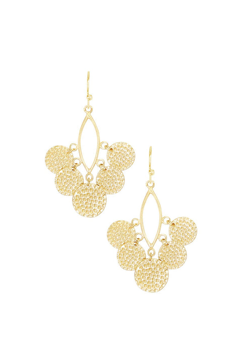 14k Gold Plated Disc Statement Drop Earrings - GF