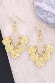 14k Gold Plated Disc Statement Drop Earrings - GF