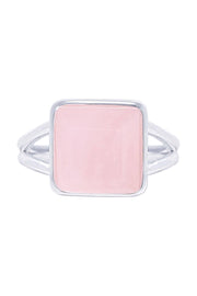 Rose Quartz Square Cut Ring - SF