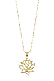 30" Lotus Pendant Necklace - GF