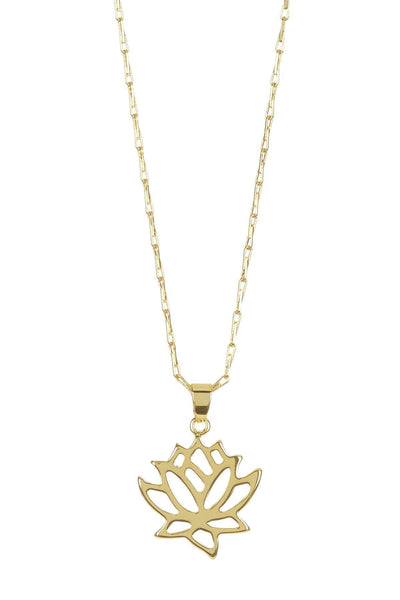 30" Lotus Pendant Necklace - GF