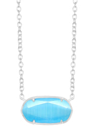 Blue Cat's Eye Pendant Necklace - SF