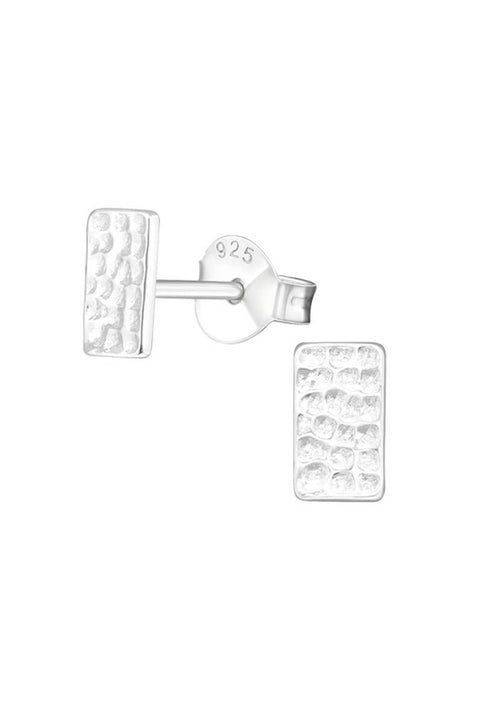 Sterling Silver Rectangle Ear Studs - SS - SS