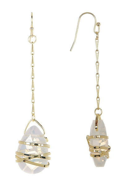 Moonstone Crystal Chandelier Earrings In Gold - GF