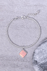 Rose Quartz & Beaded Charm Bracelet - SF
