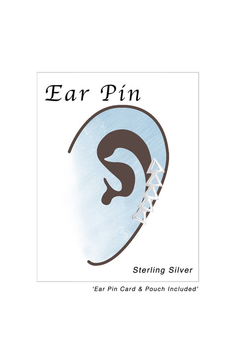 Sterling Silver Triangle Ear Pin - SS