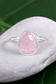 Rose Quartz Teardrop Ring - SF