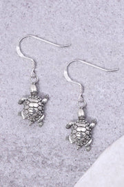 Sterling Silver Turtle Drop Earrings - SS