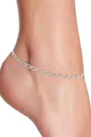 Sterling Silver Itailian Cheval Link Anklet
