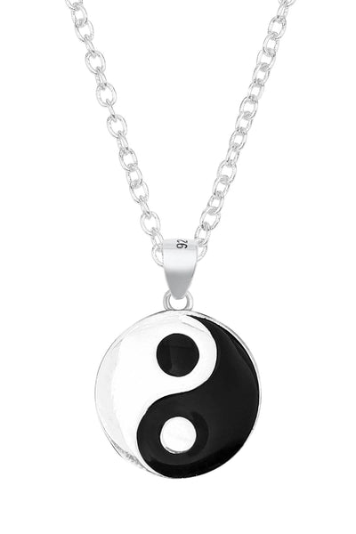 Sterling Silver Yin & Yang Pendant Necklace - SS