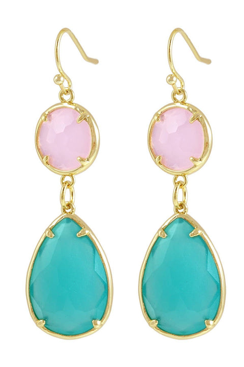 Amazonite Crystal Drop Earrings - GF