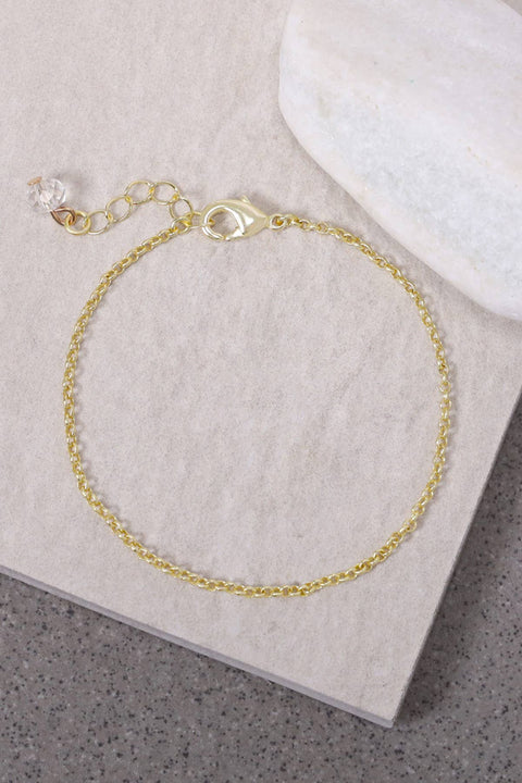 14k Gold Plated 1.5mm Rolo Chain Bracelet - GP