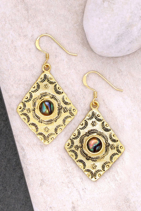 Abalone & Indira Drop Earrings - GF