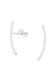 Sterling Silver Curved Ear Studs - SS