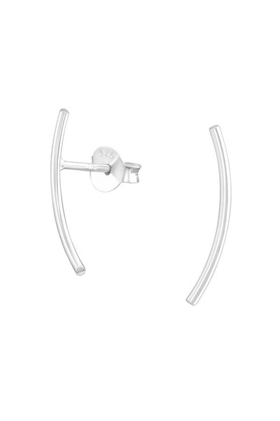 Sterling Silver Curved Ear Studs - SS