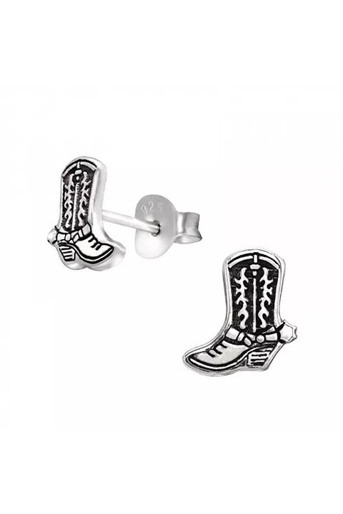 Sterling Silver Boots Ear Studs - SS