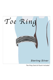 Sterling Silver Curved Lines Adjustable Toe Ring - SS