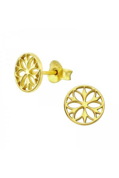 Sterling Silver Flower Ear Studs - VM