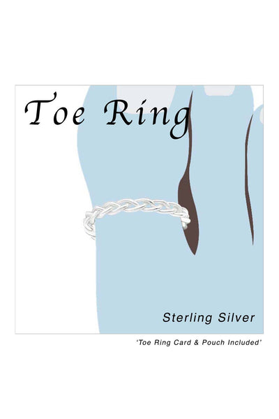Sterling Silver Chain Adjustable Toe Ring - SS
