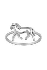 Sterling Silver Running Horse Ring - SS