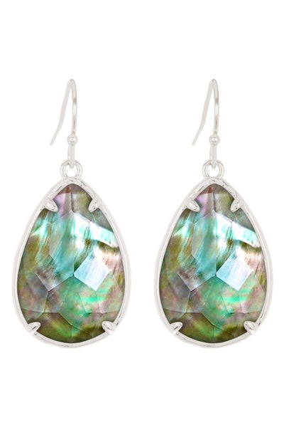 Black Mother Of Pearl Drop Earrings - SF
