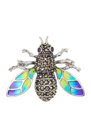 Sterling Silver & Marcasite Cicada Brooch - SS