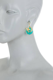 Amazonite Drop Earrings In Gold - GF