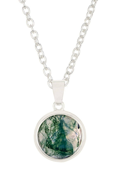 Moss Agate Pendant Necklace - SF