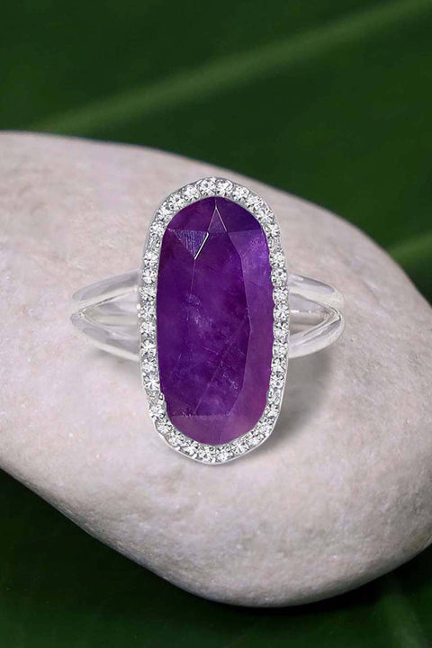 Amethyst Halo Ring - SF