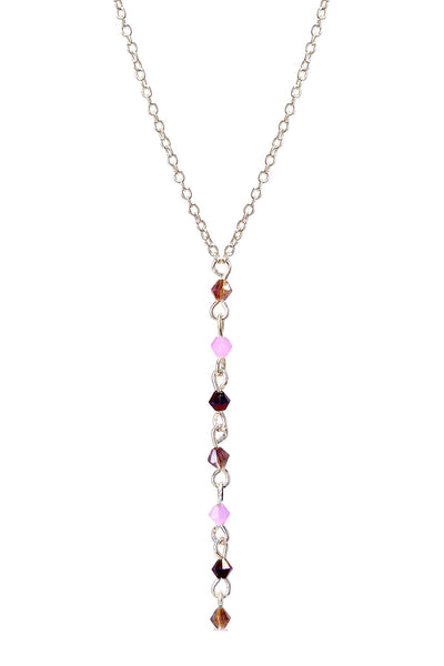 Purple Austrian Crystal Y Necklace - SF