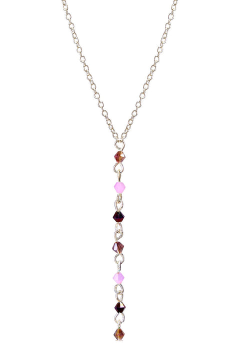 Purple Austrian Crystal Y Necklace - SF