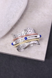 Lapis Wave Edge Spinner Ring - SF