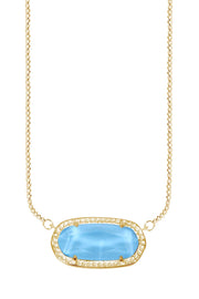 Turquoise Quartz Pendant Necklace - GF