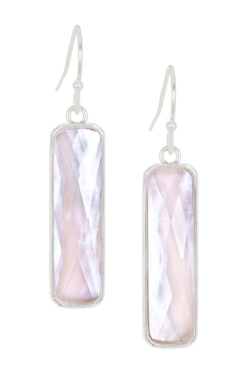 Mother Of Pearl Rectangle Earrings - SF
