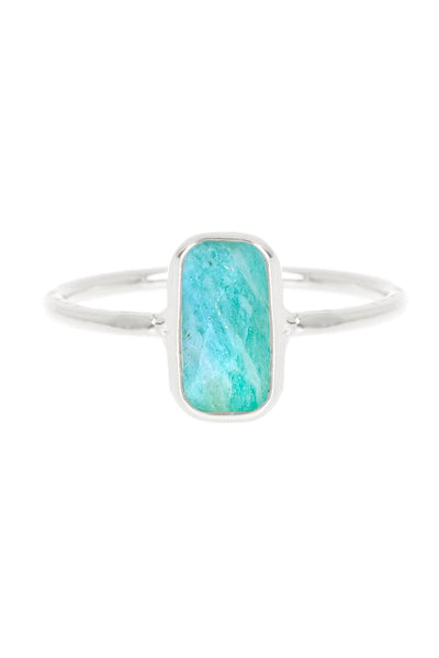 Amazonite Rectangle Petite Ring - SF